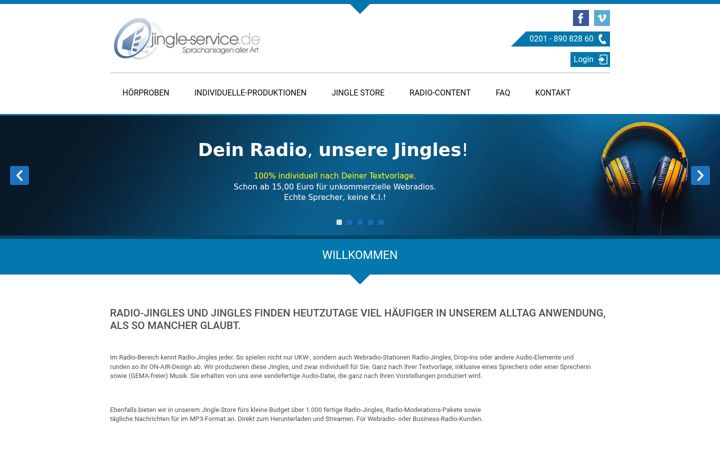 Screenshot of jingle-service.de