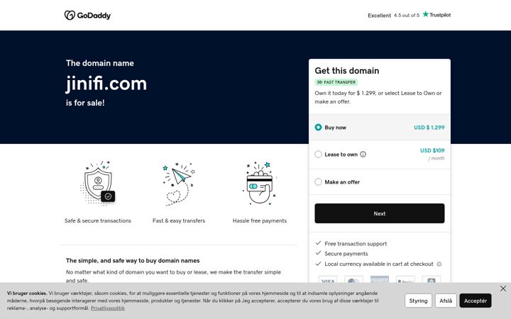 Screenshot of jinifi.com