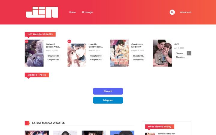 Screenshot of jinmangas.com