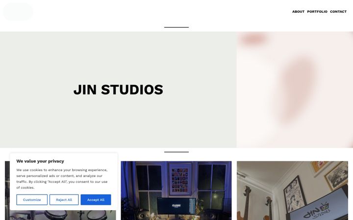 Screenshot of jinstudios.co.uk