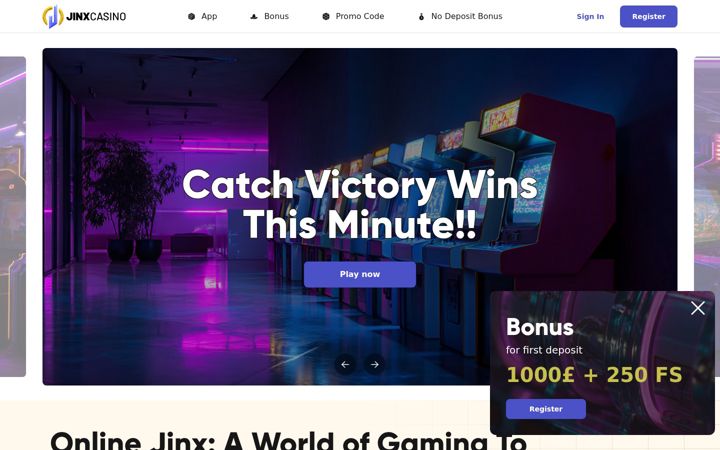 Screenshot of jinxcasino.net