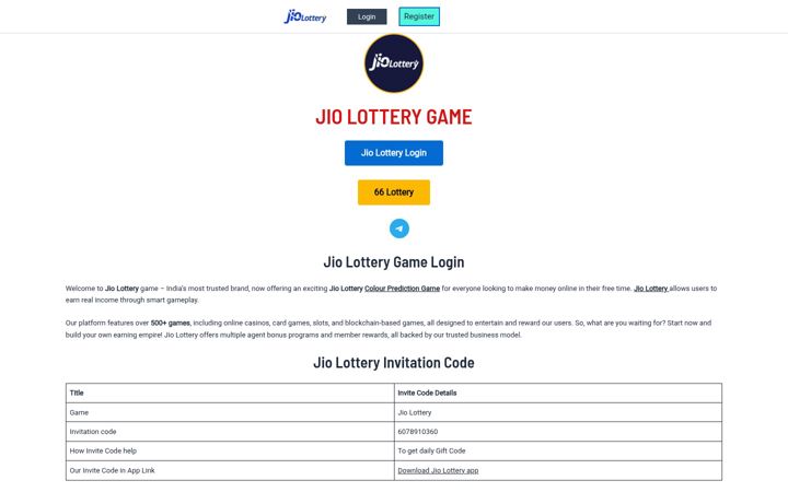Screenshot of jiolotteryy.com