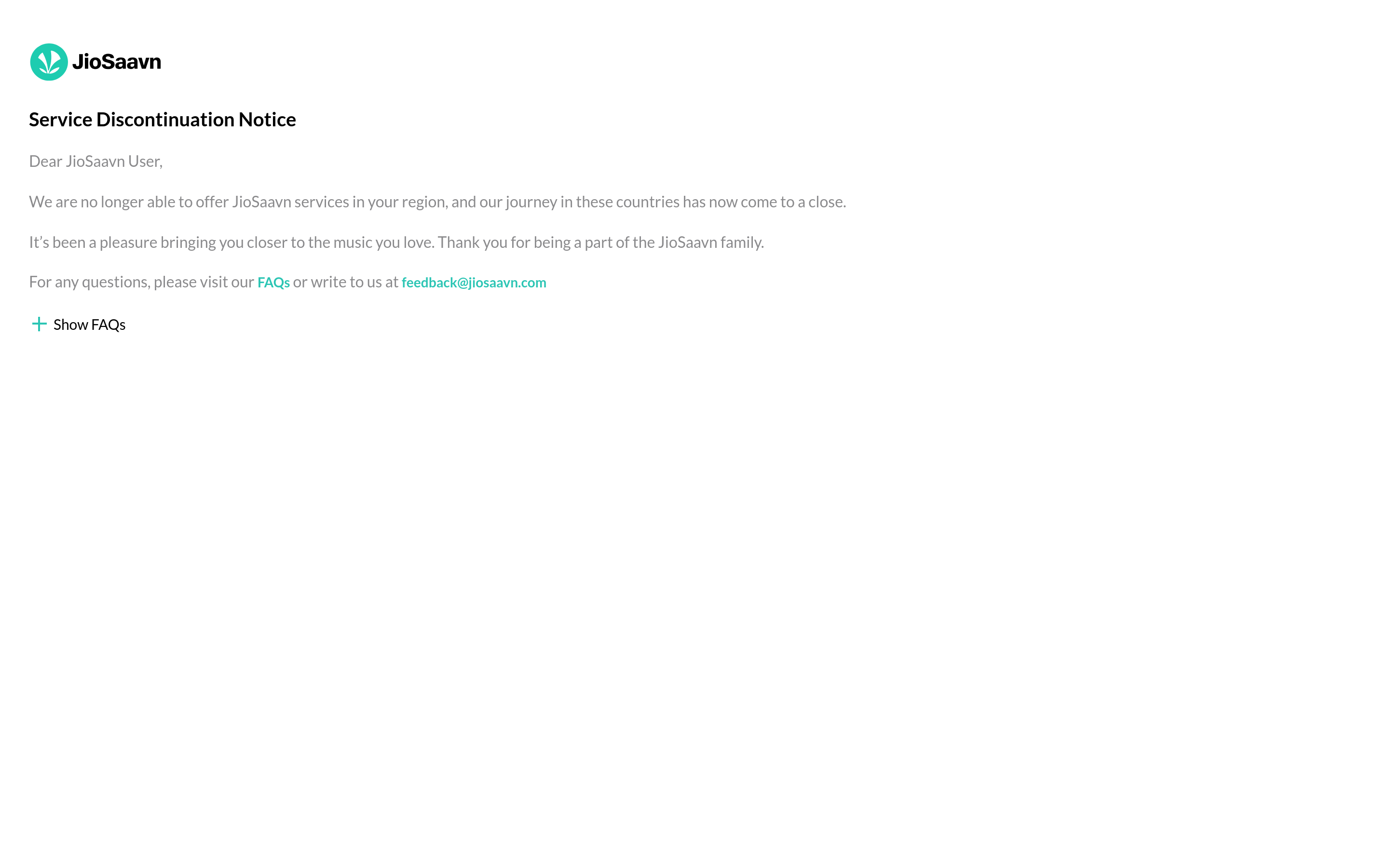 Screenshot of jiosaavn.com