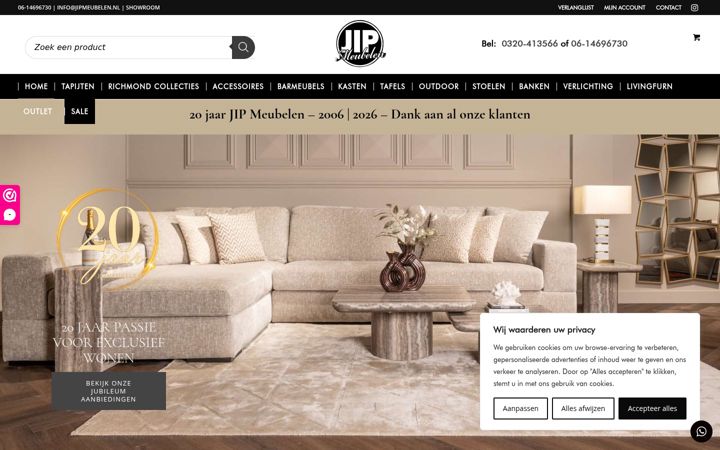 Screenshot of jipmeubelen.nl
