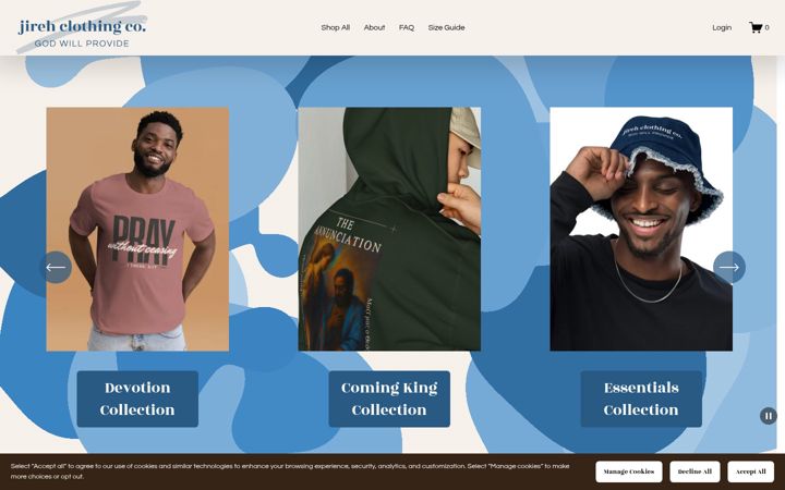 Screenshot of jirehclothingcompany.com