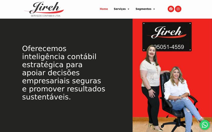 Screenshot of jirehcontabil.com.br