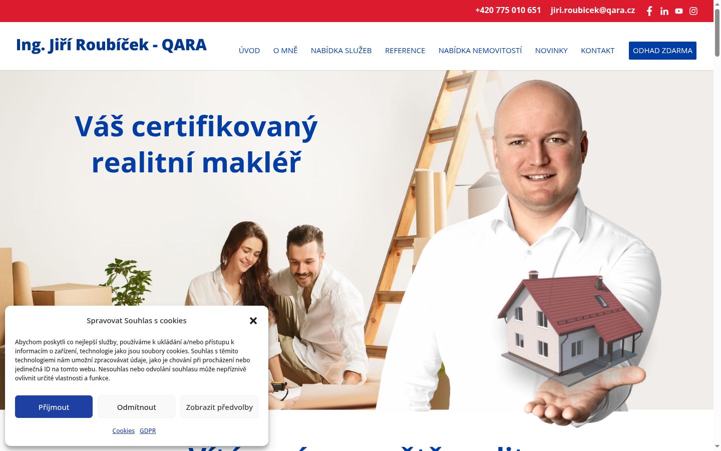 Snímek obrazovky baneru souhlasu zobrazeného před jakoukoli interakcí