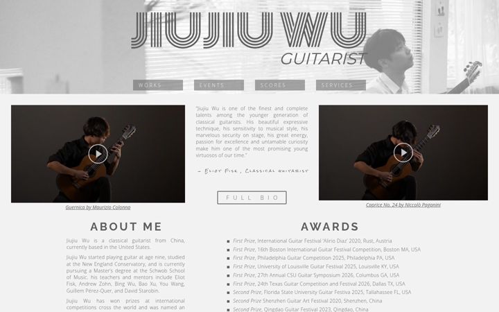 Screenshot of jiujiuwuguitar.com