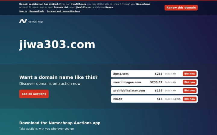 Skjámynd af jiwa303.com