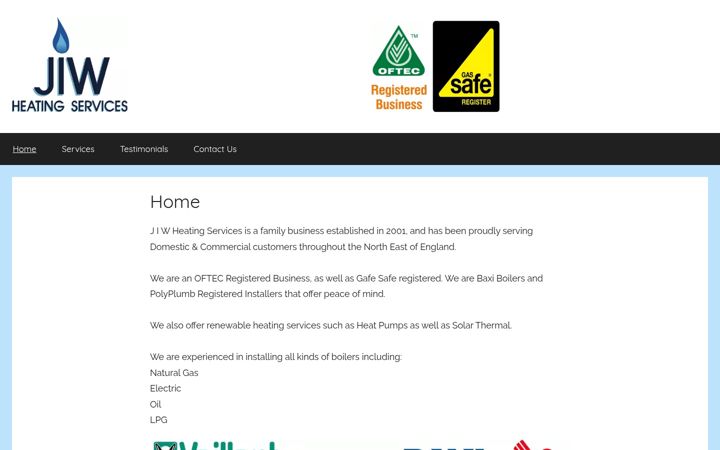 Screenshot of jiwheatingservices.com
