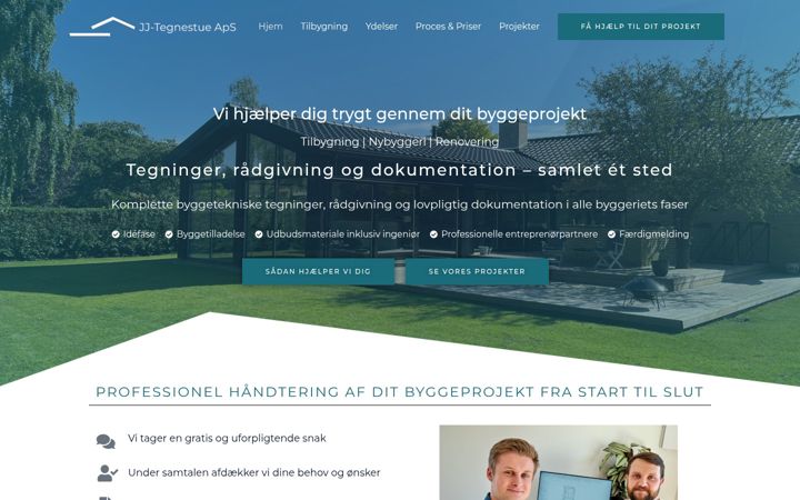 Screenshot van jj-tegnestue.dk