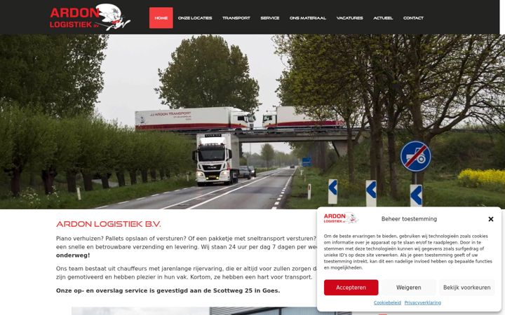 Screenshot of jjardontransport.nl