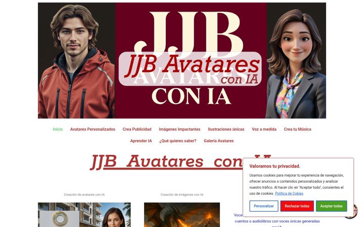 Screenshot of jjbavatares.com
