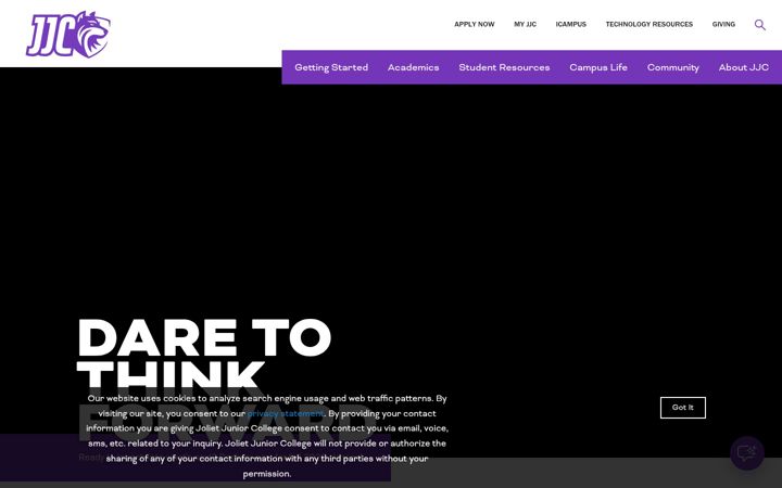 Screenshot of jjc.edu