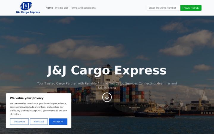 Screenshot of jjcargoexpress.net
