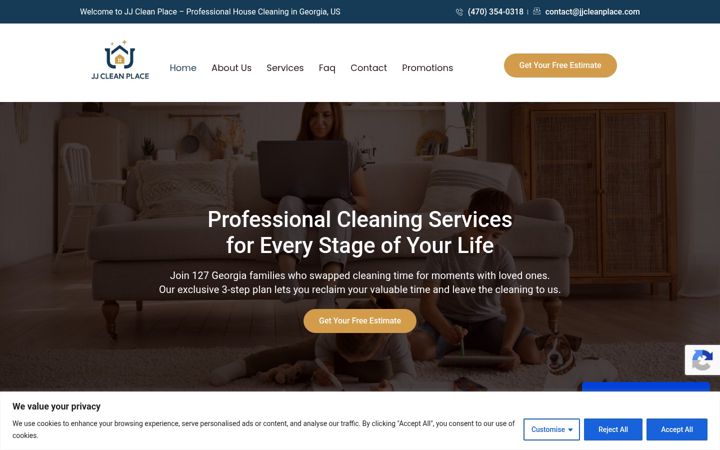 Screenshot of jjcleanplace.com