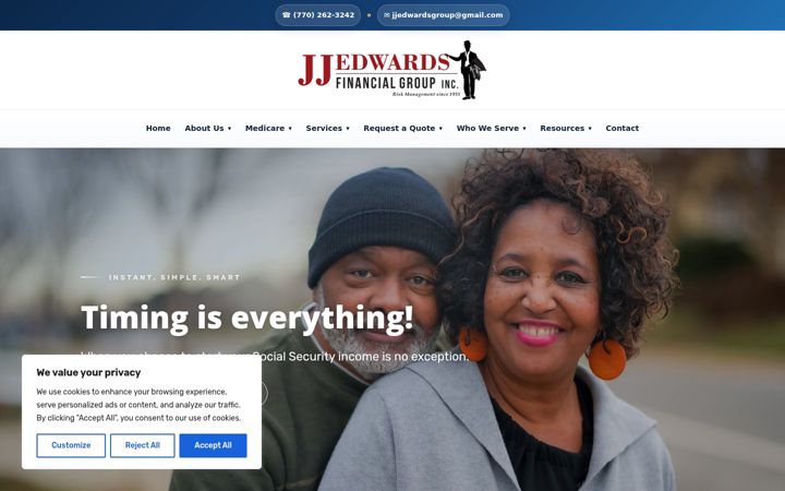 Screenshot of jjedwardsfinancial.com