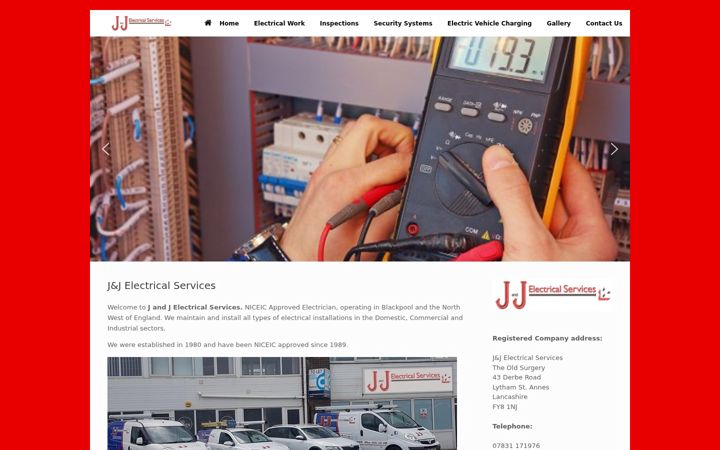 Screenshot of jjelectricalservices.co.uk