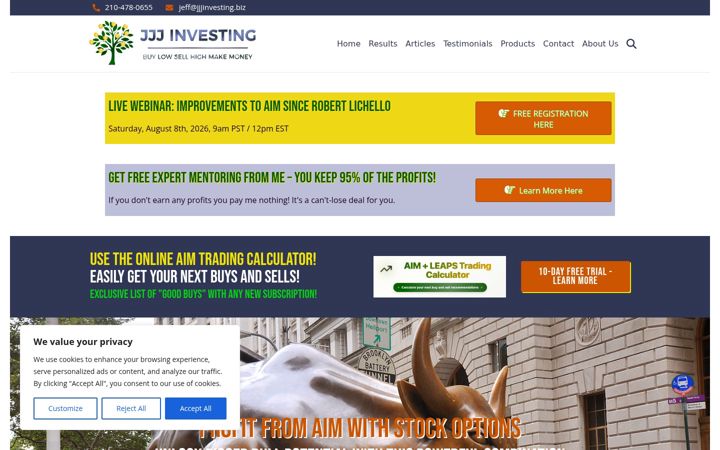 Screenshot of jjjinvesting.com