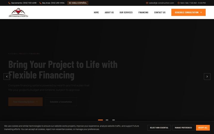 Screenshot of jjk-construction.com
