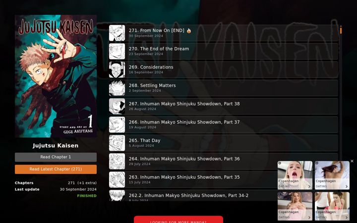 Screenshot of jjkaisen.com