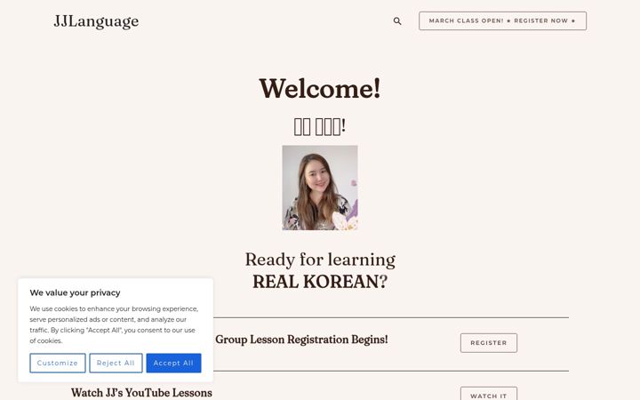 Screenshot of jjlanguage.com