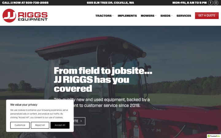 Screenshot of jjriggsequipment.com