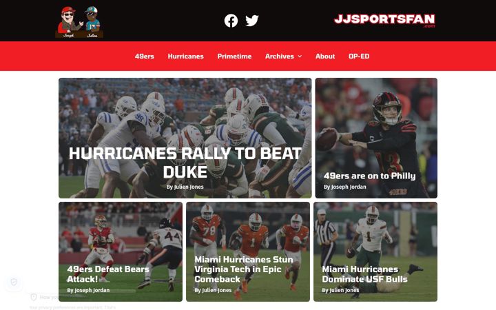 Screenshot of jjsportsfan.com