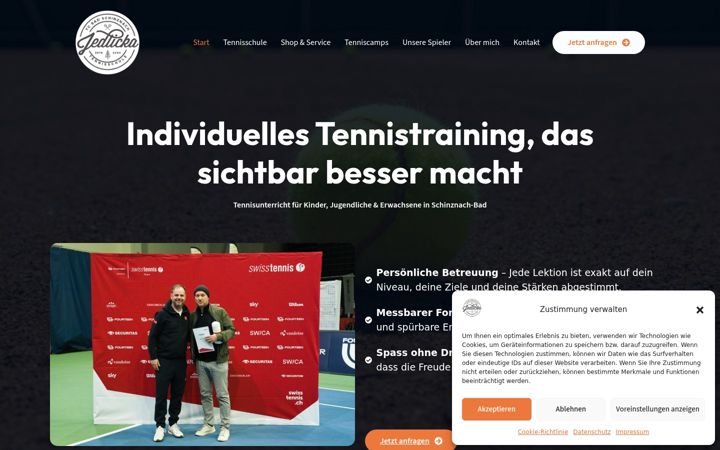 Screenshot of jjtennis.ch