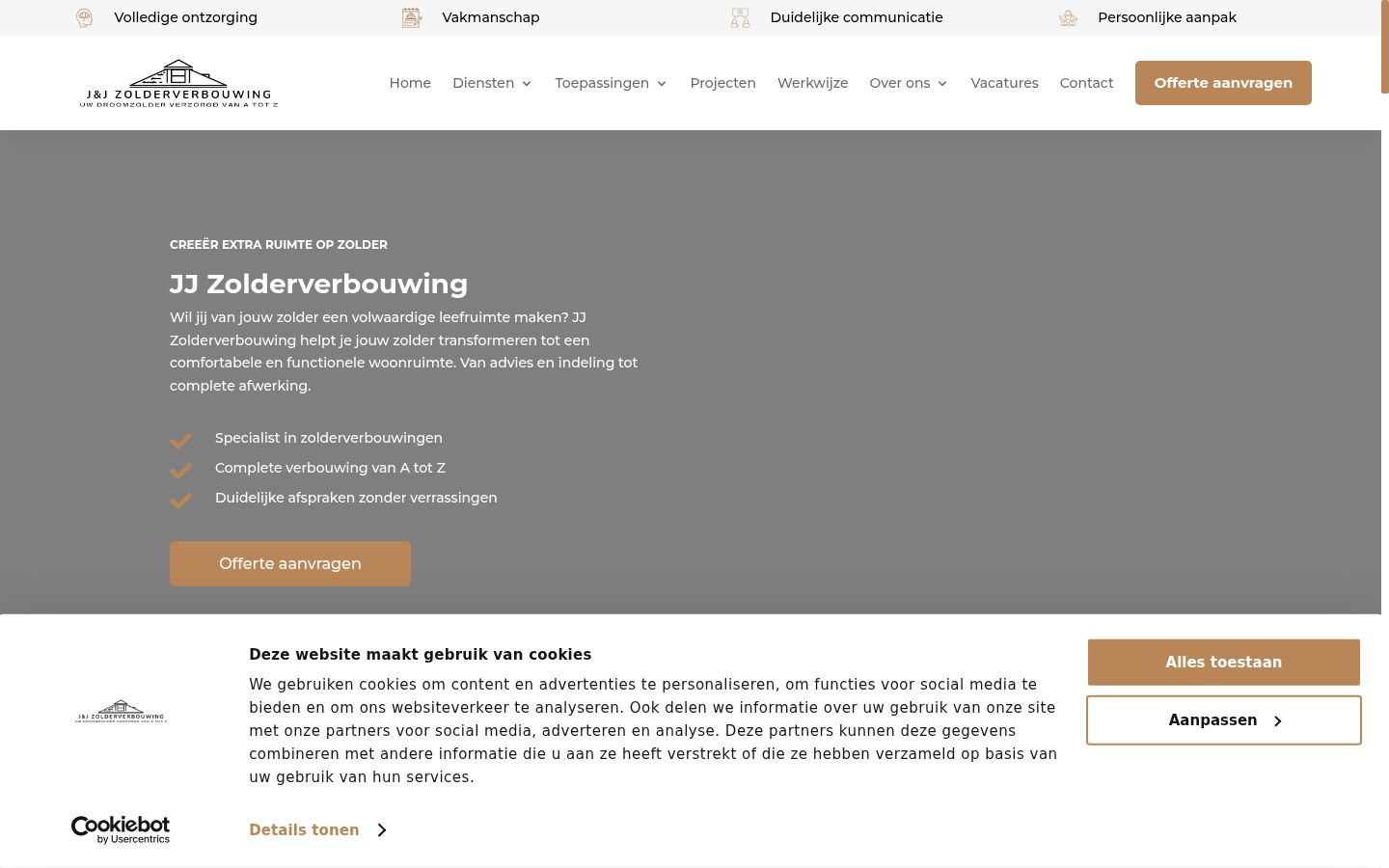 Screenshot des Einwilligungsbanners vor jeglicher Interaktion