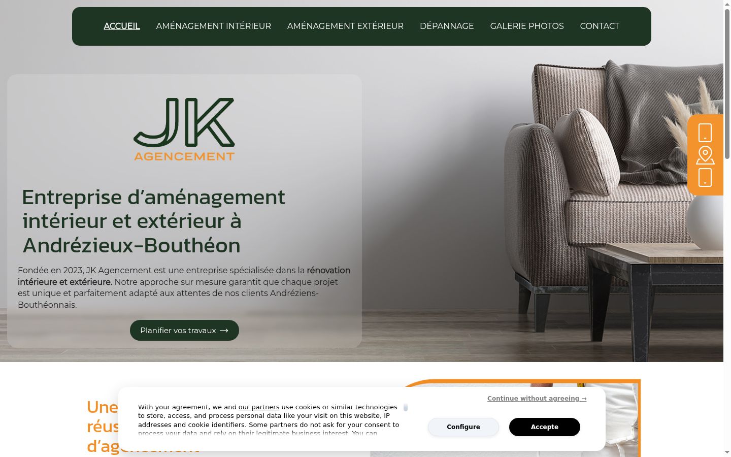Skjermbilde av samtykkebanneret slik det vises før noen interaksjon