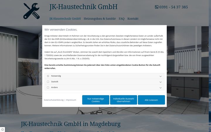 Screenshot of jk-haustechnik-gmbh-shk.de