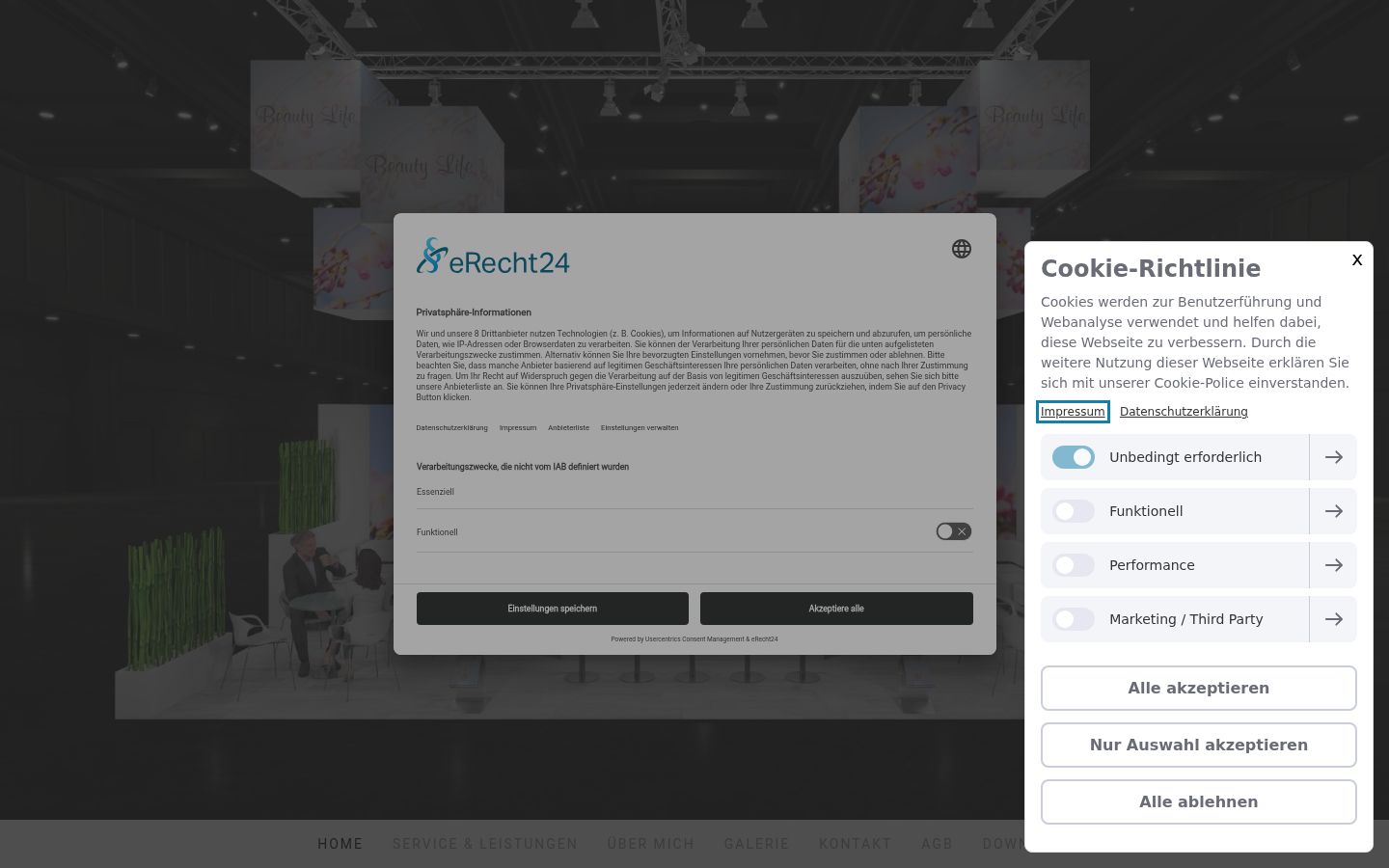 Screenshot del banner di consenso mostrato prima di qualsiasi interazione