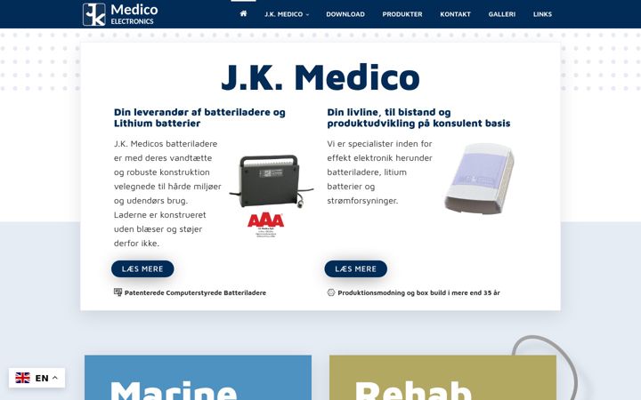 Kuvakaappaus sivustosta jk-medico.dk