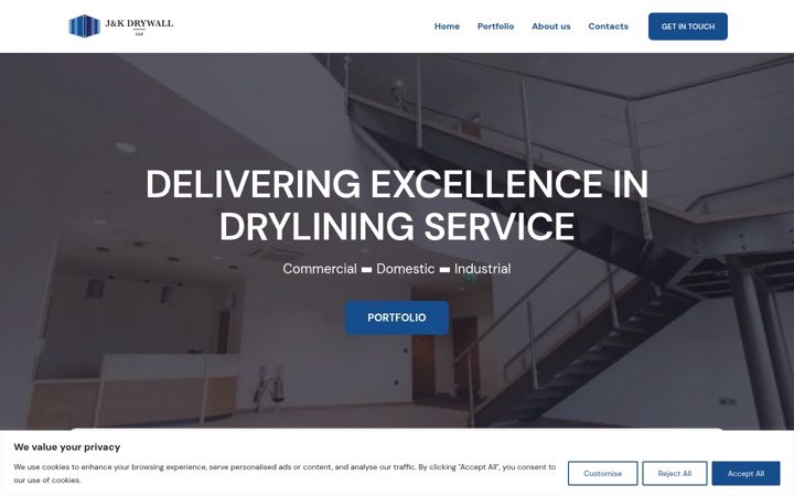 Screenshot of jkdrywall.co.uk