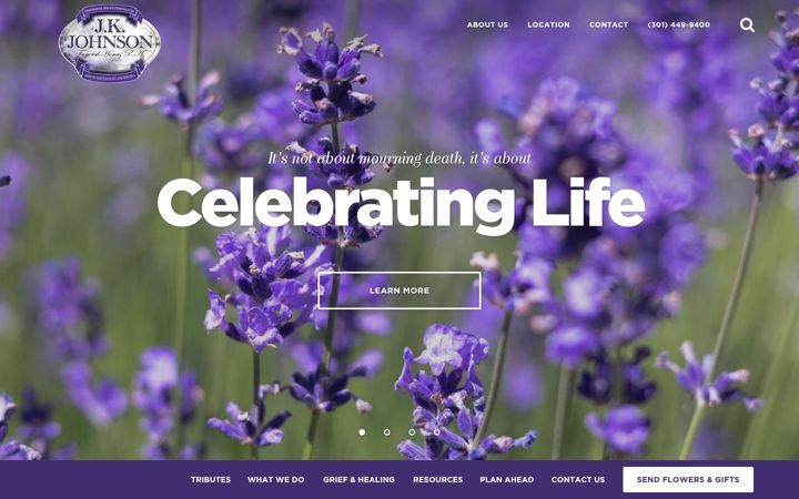 Screenshot of jkjohnsonfuneralhome.com