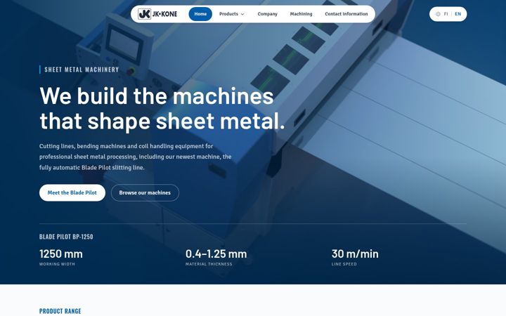 Screenshot of jkkone.com