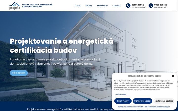 Screenshot of jkkprojekt.sk