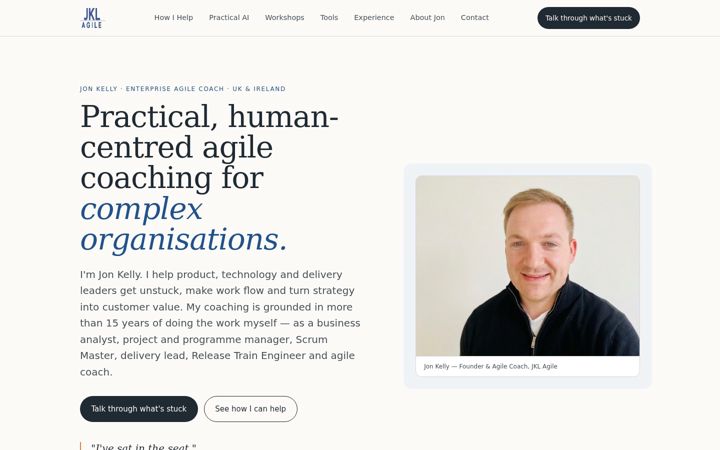 Screenshot of jklagile.com