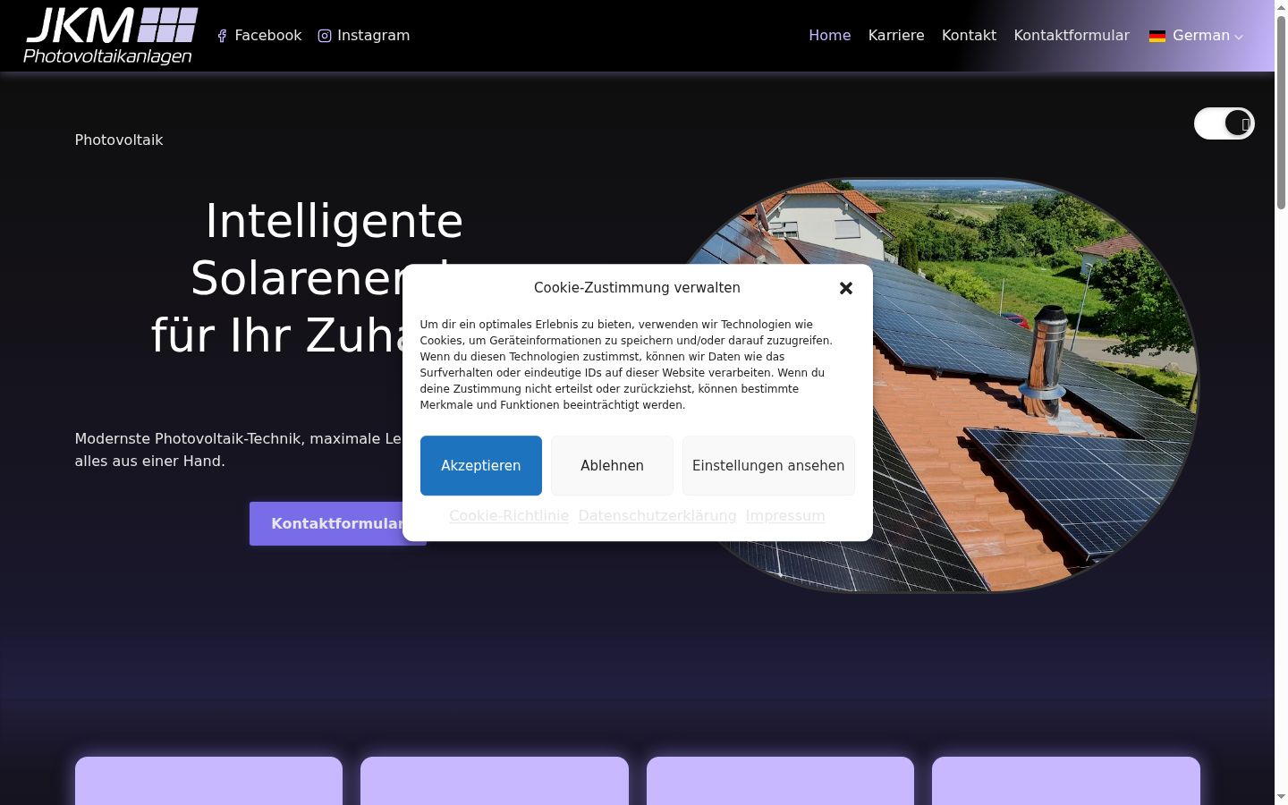 Screenshot of the consent banner shown before any interaction