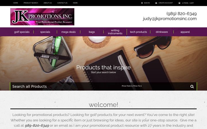 Screenshot of jkpromotionsinc.com