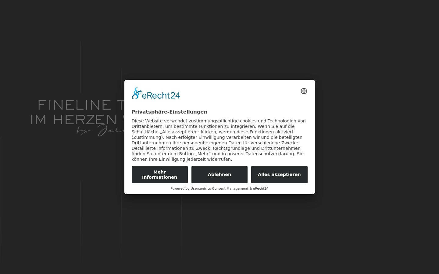 Screenshot del banner di consenso mostrato prima di qualsiasi interazione