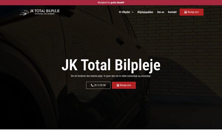 Screenshot ta' jktotalbilpleje.dk