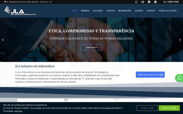 Screenshot of jlainformatica.com.br