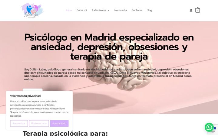 Screenshot of jlajaspsicologia.com