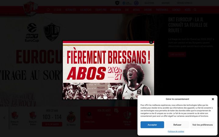 Screenshot of jlbourg-basket.com