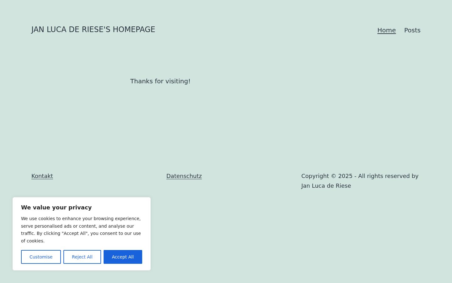 Screenshot of the consent banner shown before any interaction