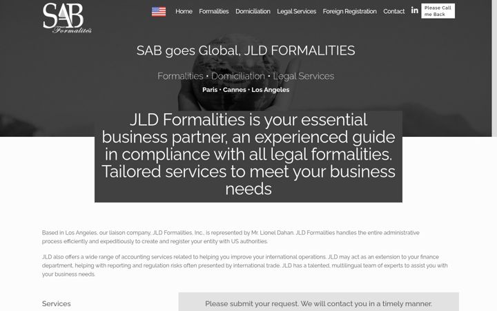 Screenshot of jldformalities.com