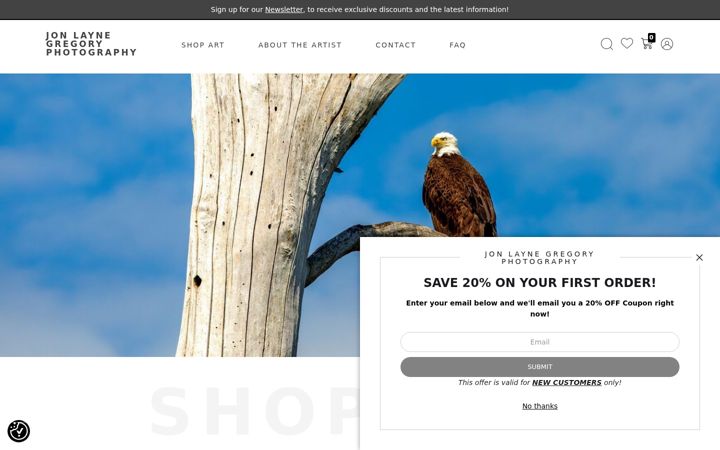 Screenshot of jlgregorydvmoutdoorphotography.com