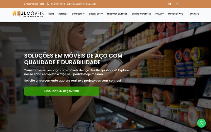 Screenshot of jlmoveis.com.br